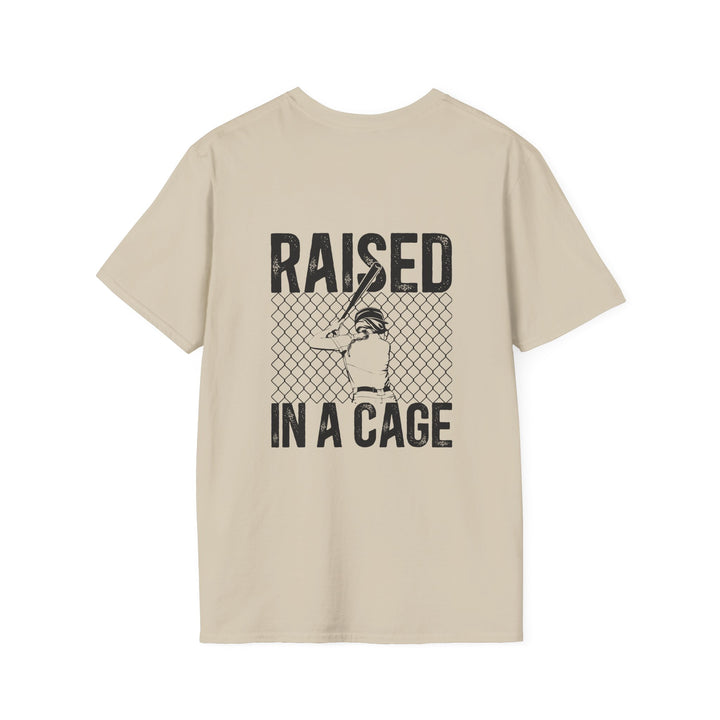 Raised in a Cage Softball Unisex Adult Basic T-Shirt