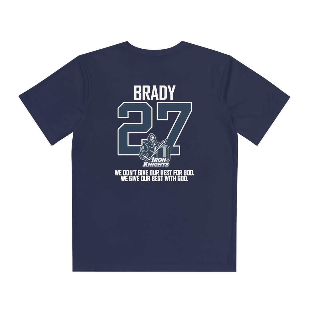 Iron Knights Youth Short Sleeve Competitor Moisture Wicking Tee w/Knight Design and Name &amp; Number on back