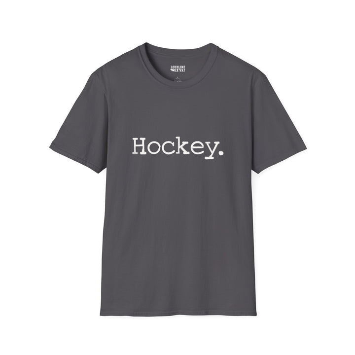 Typewriter Design Hockey Unisex Adult T-Shirt