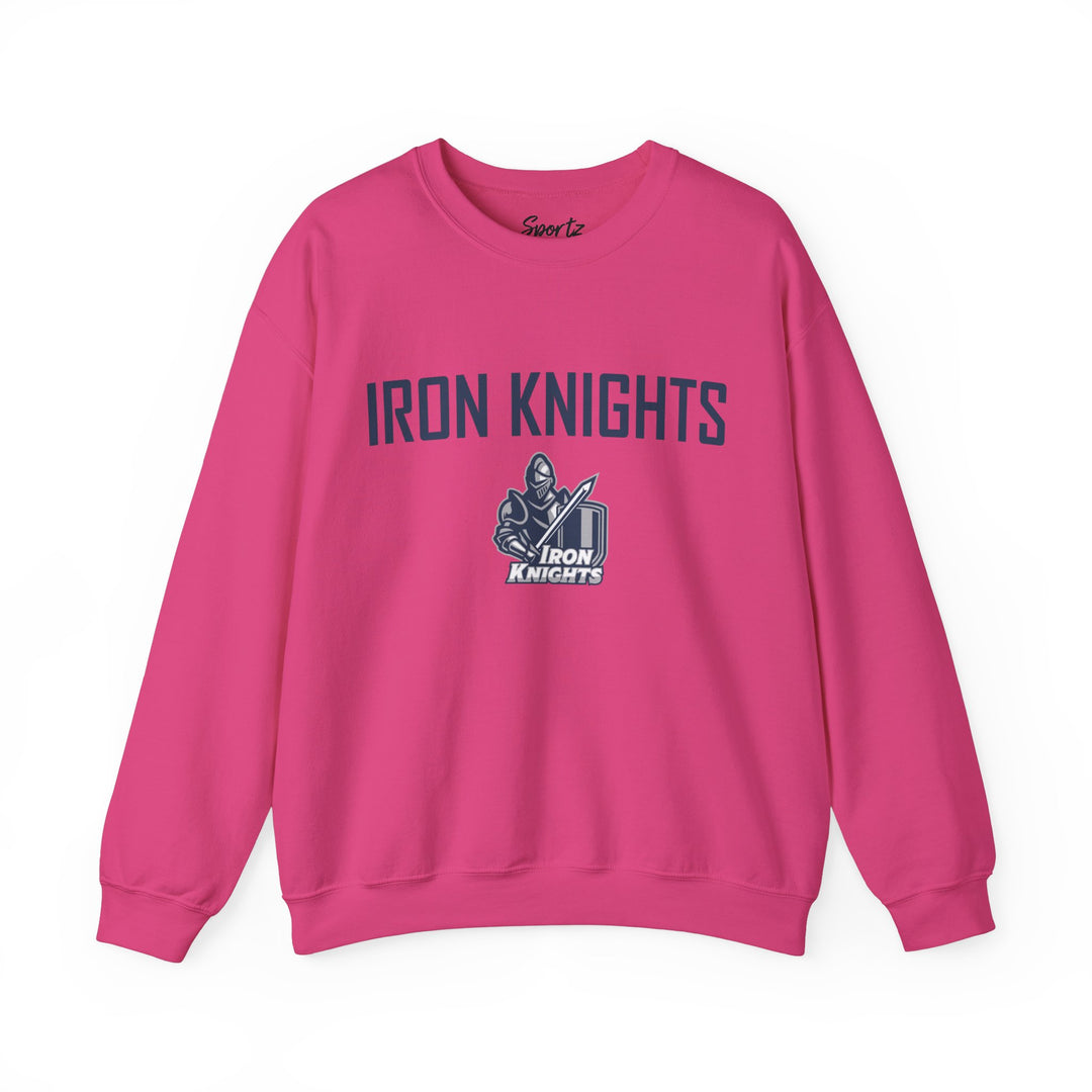 Iron Knights Adult Unisex Crewneck Sweatshirt w/Name, Number &amp; Bible Verse - All White or Blue Design