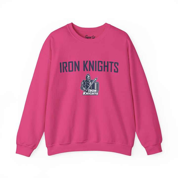 Iron Knights Adult Unisex Crewneck Sweatshirt w/Name, Number &amp; Bible Verse - All White or Blue Design