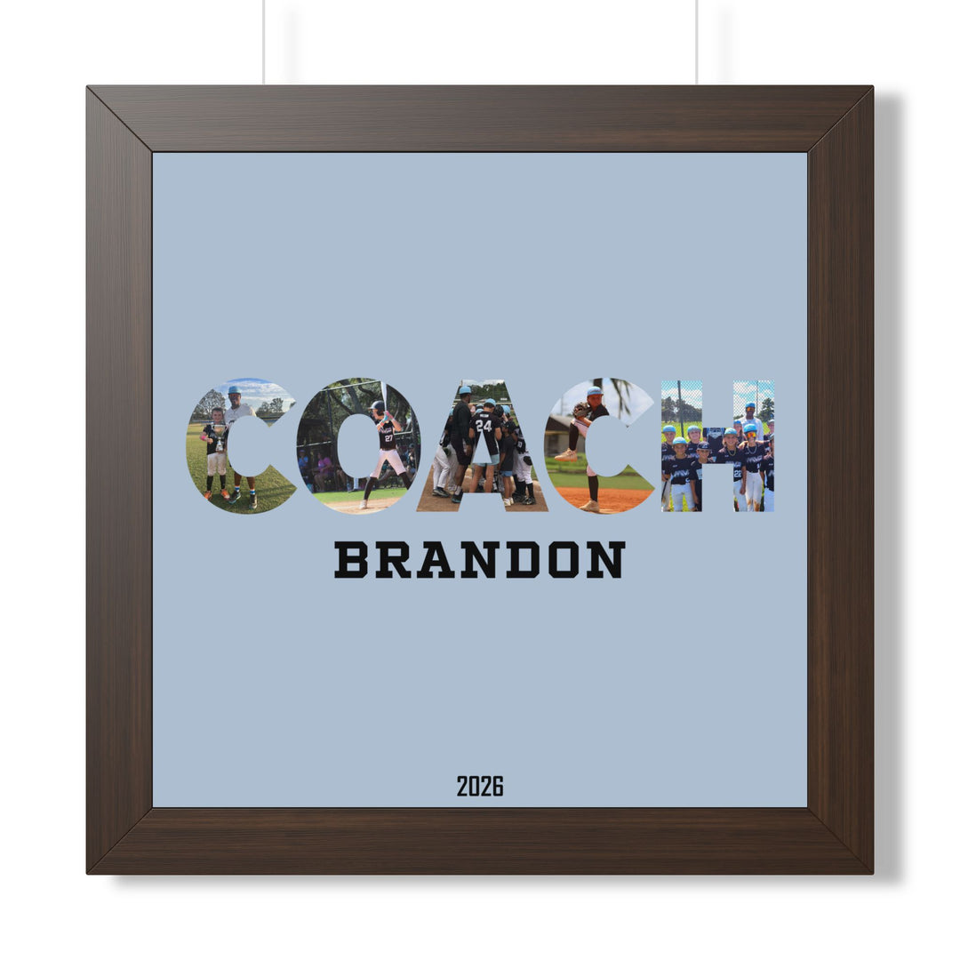 Coach Photo Letter Custom Framed Art