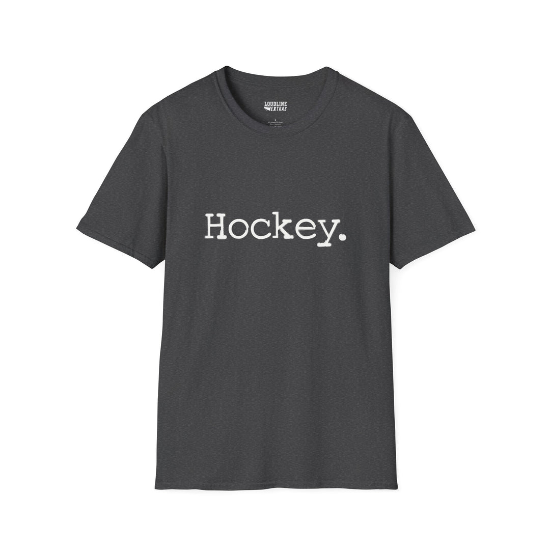 Typewriter Design Hockey Unisex Adult T-Shirt