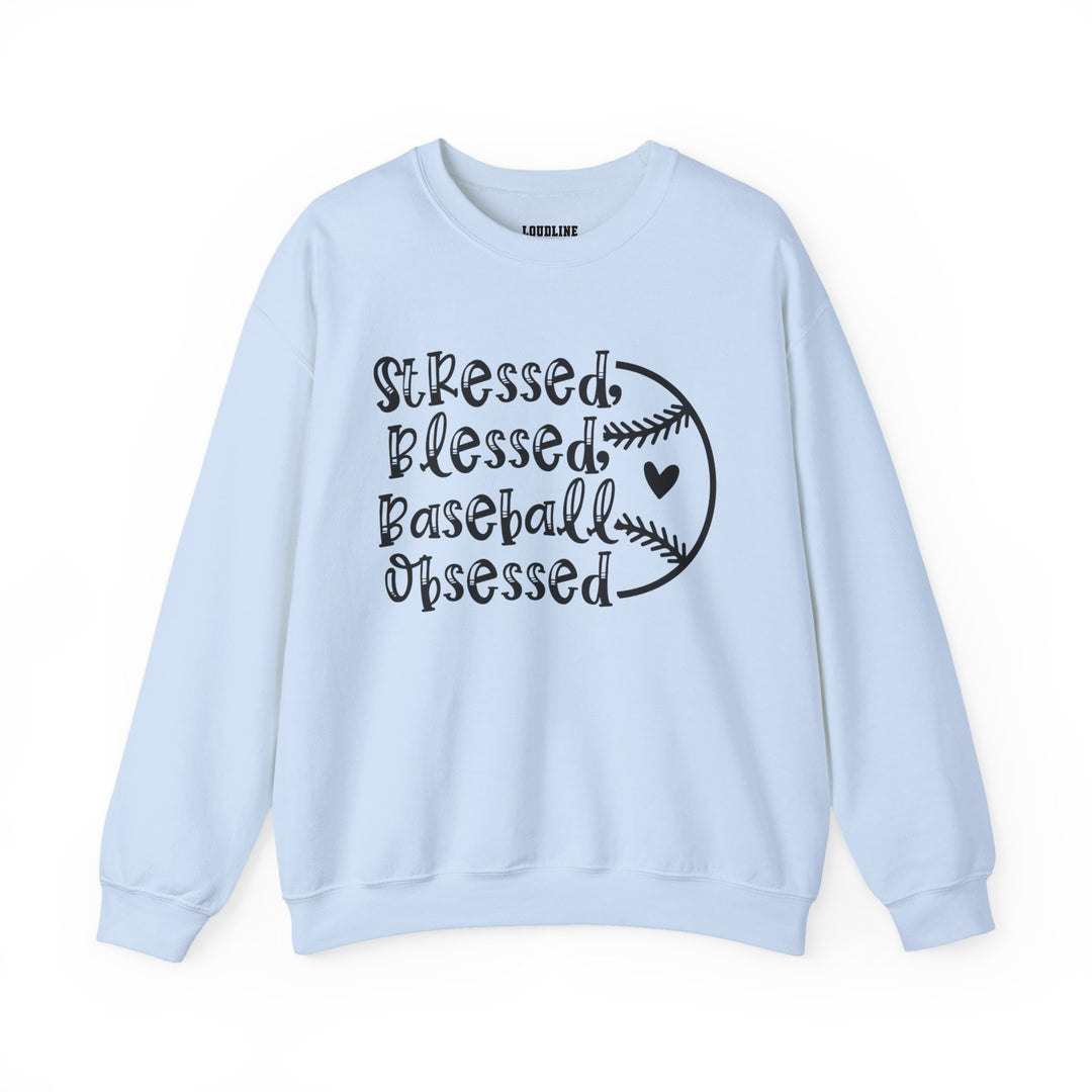 Stressed Blessed Baseball Obsessed Unisex Adult Crewneck Sweatshirt