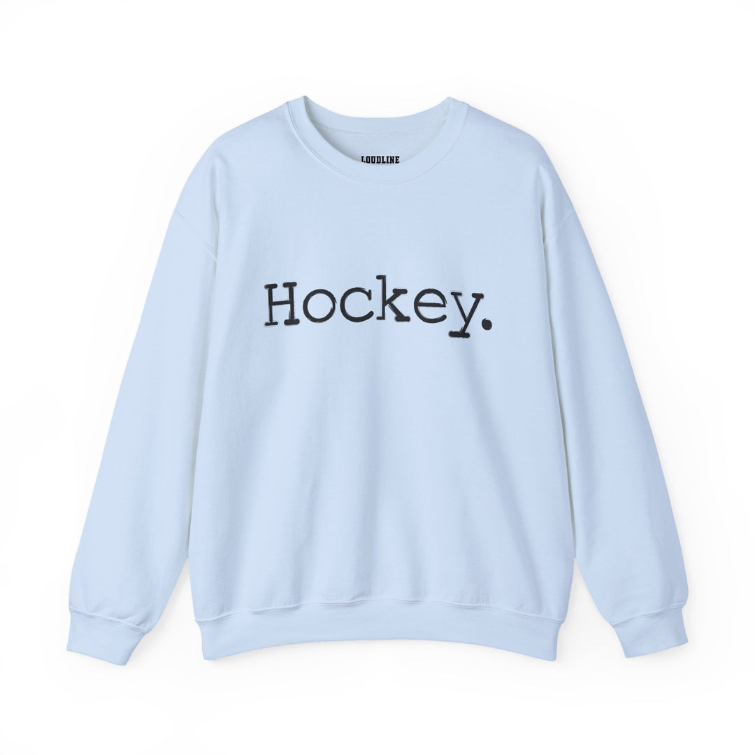 Typewriter Design Hockey Unisex Adult Crewneck Sweatshirt