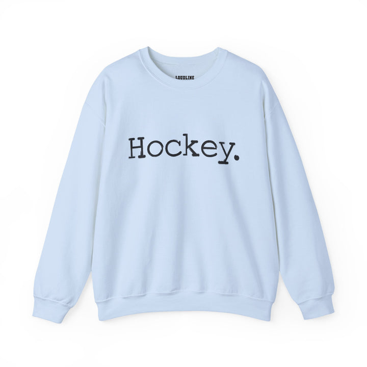 Typewriter Design Hockey Unisex Adult Crewneck Sweatshirt
