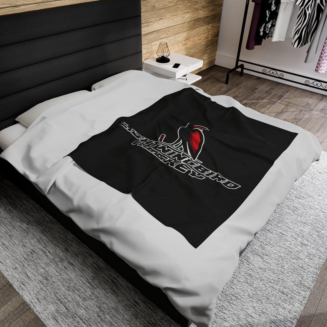 Wheeling Lightningbirds Velveteen Plush Blanket - Hockey Design