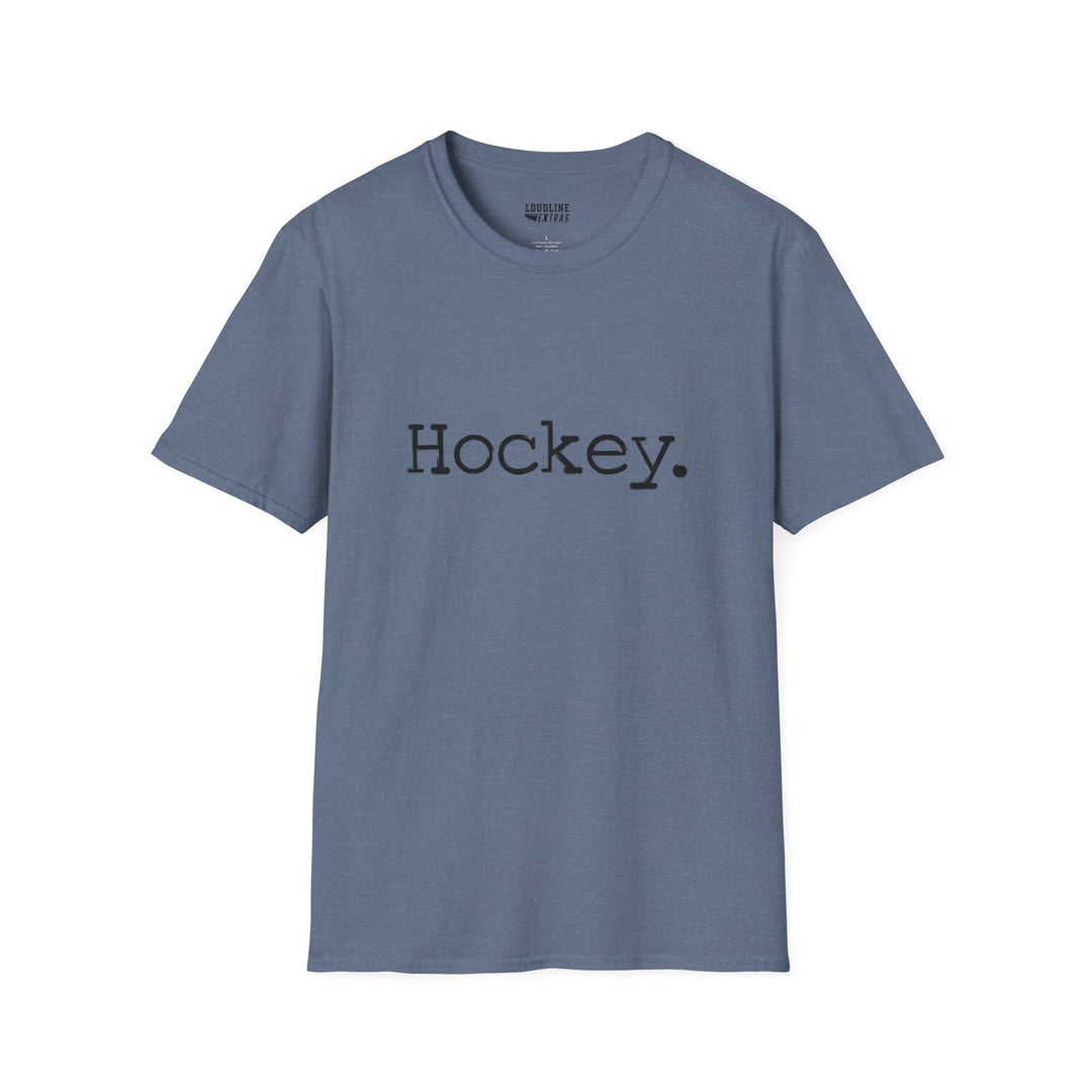 Typewriter Design Hockey Unisex Adult T-Shirt