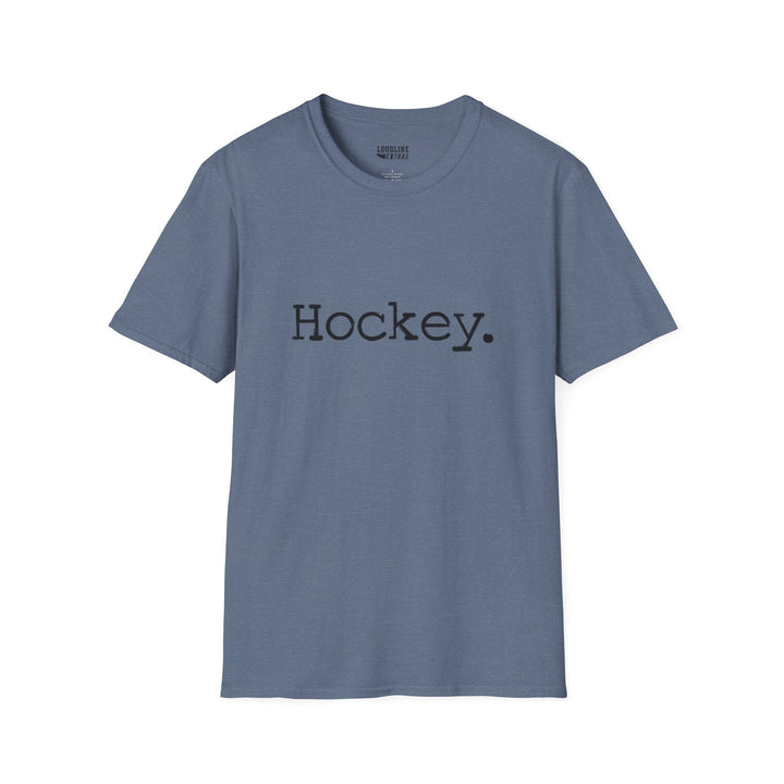 Typewriter Design Hockey Unisex Adult T-Shirt