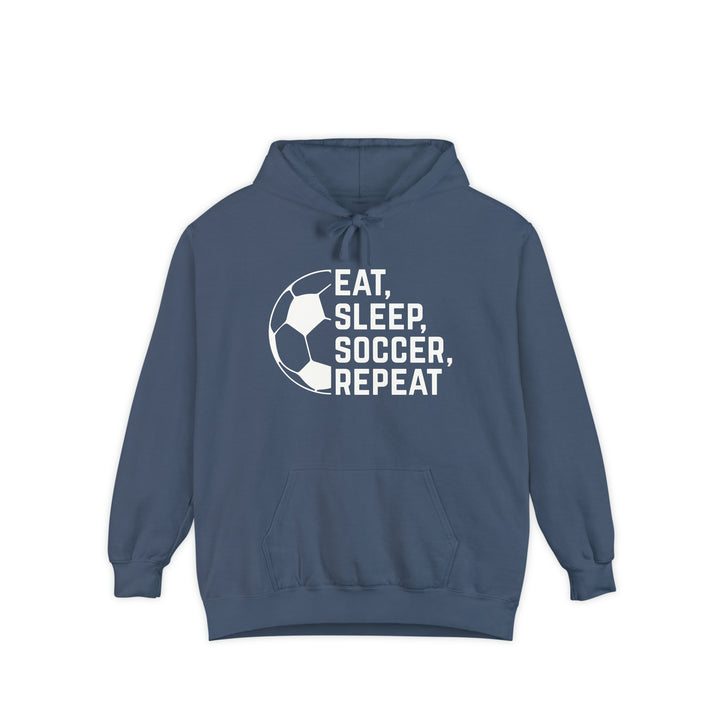 Eat Sleep Soccer Repeat Unisex Adult Premium Hooded Sweatshirt
