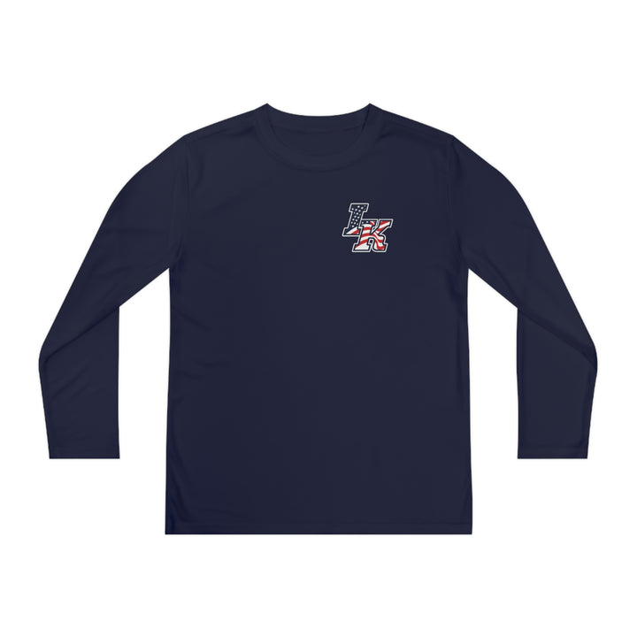 Iron Knights Youth Long Sleeve Competitor Moisture Wicking Tee w/Small Flag Design Logo Only
