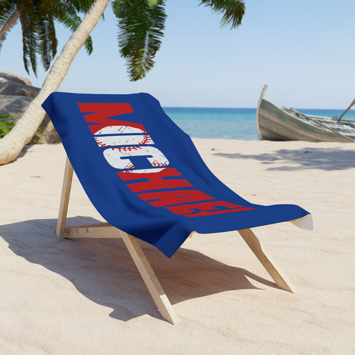 Baseball Beach Towel w/Custom Name
