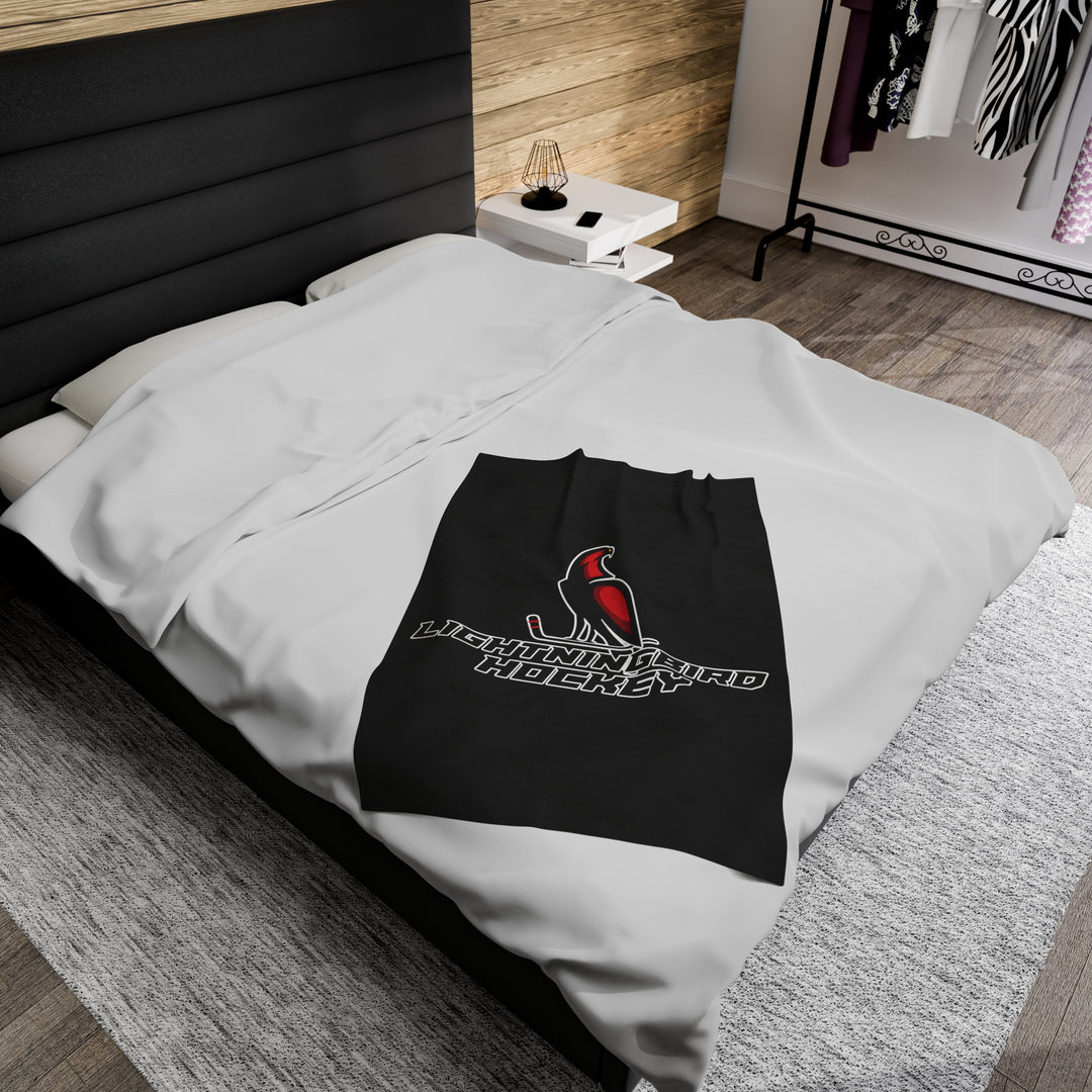 Wheeling Lightningbirds Velveteen Plush Blanket - Hockey Design