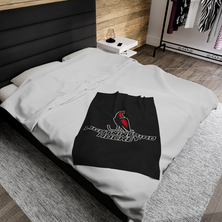 Wheeling Lightningbirds Velveteen Plush Blanket - Hockey Design