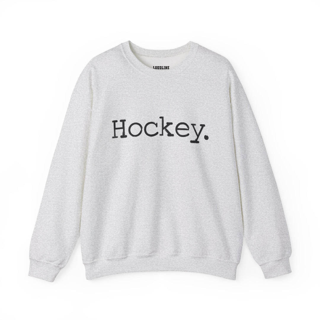 Typewriter Design Hockey Unisex Adult Crewneck Sweatshirt