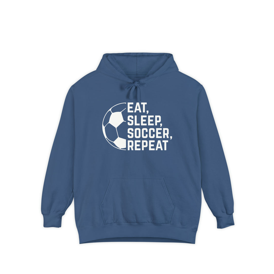 Eat Sleep Soccer Repeat Unisex Adult Premium Hooded Sweatshirt
