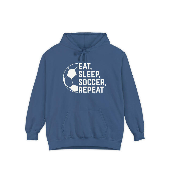 Eat Sleep Soccer Repeat Unisex Adult Premium Hooded Sweatshirt