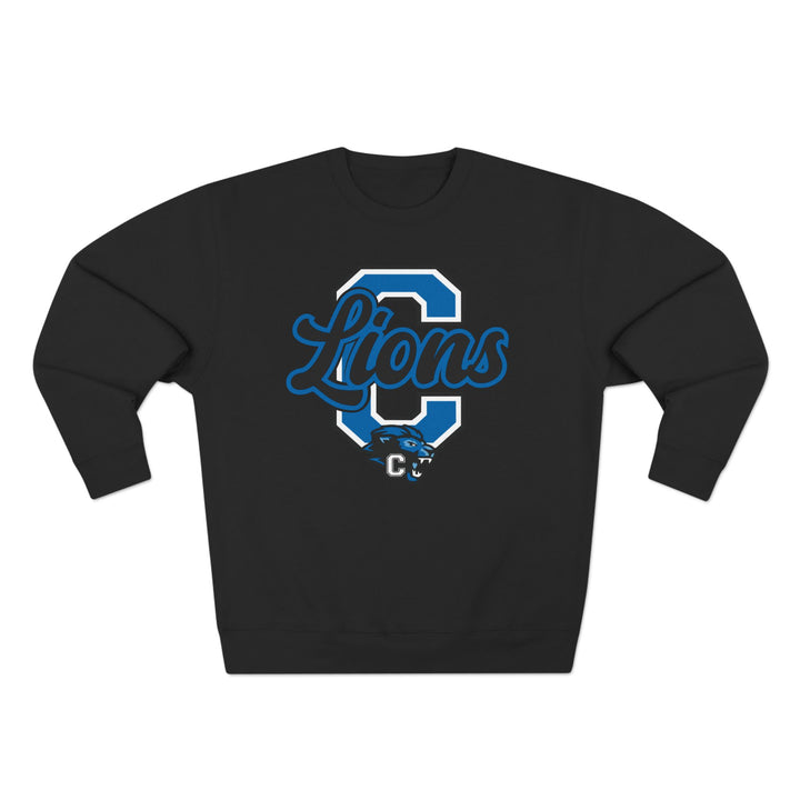 Canton Lions Football &amp; Cheer Unisex Adult Premium Crewneck Sweatshirt - Big C Design
