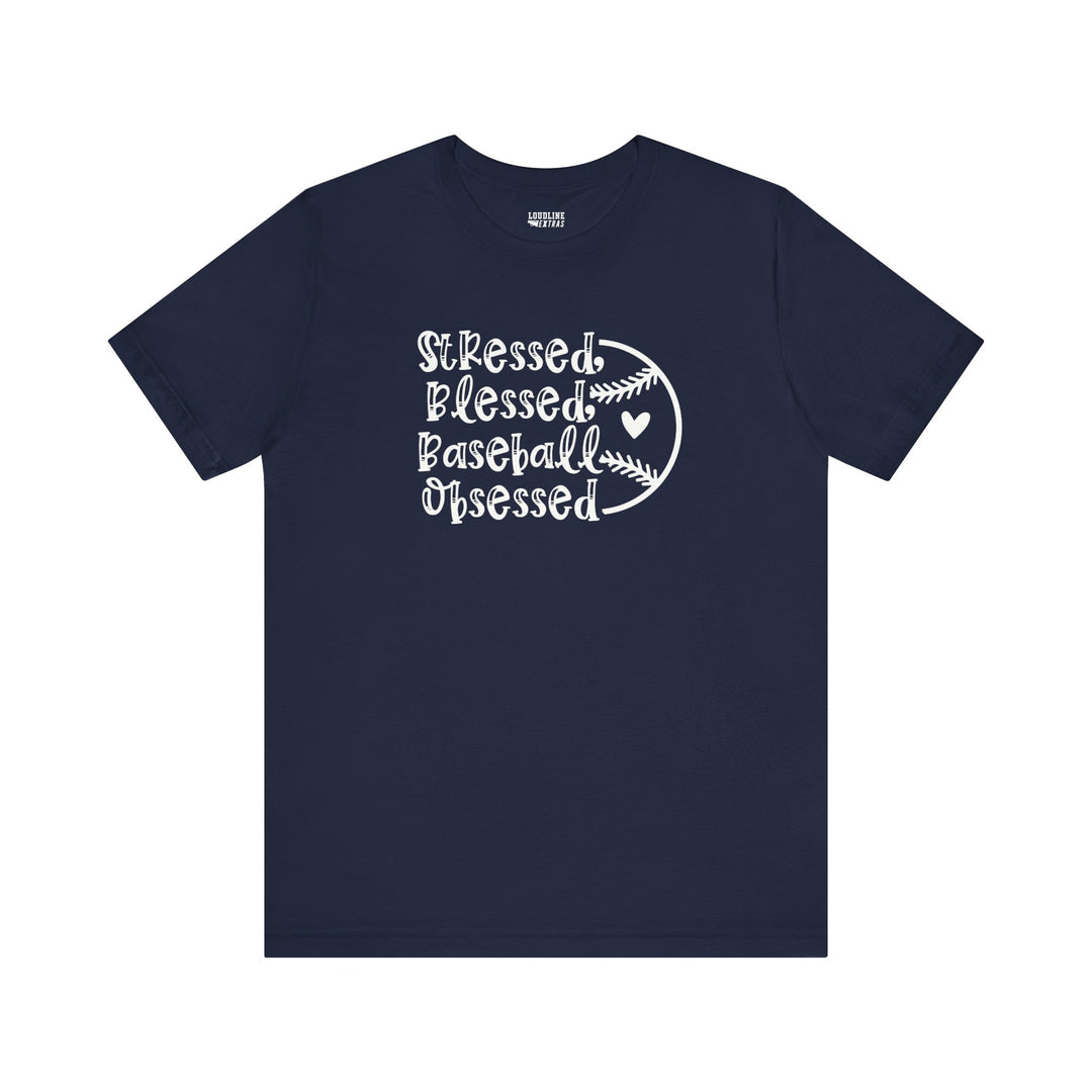 Stressed Blessed Baseball Obsessed Unisex Adult T-Shirt