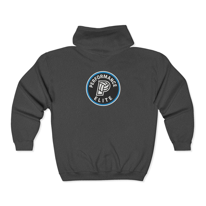 Performance Elite Unisex Adult Full Zip Hooded Sweatshirt w/Front &amp; Back Logo