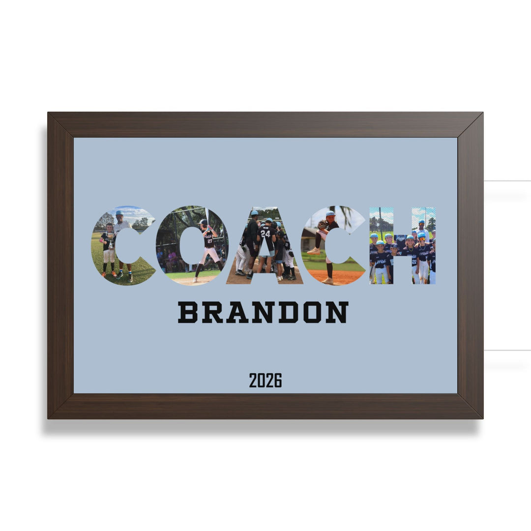 Coach Photo Letter Custom Framed Art