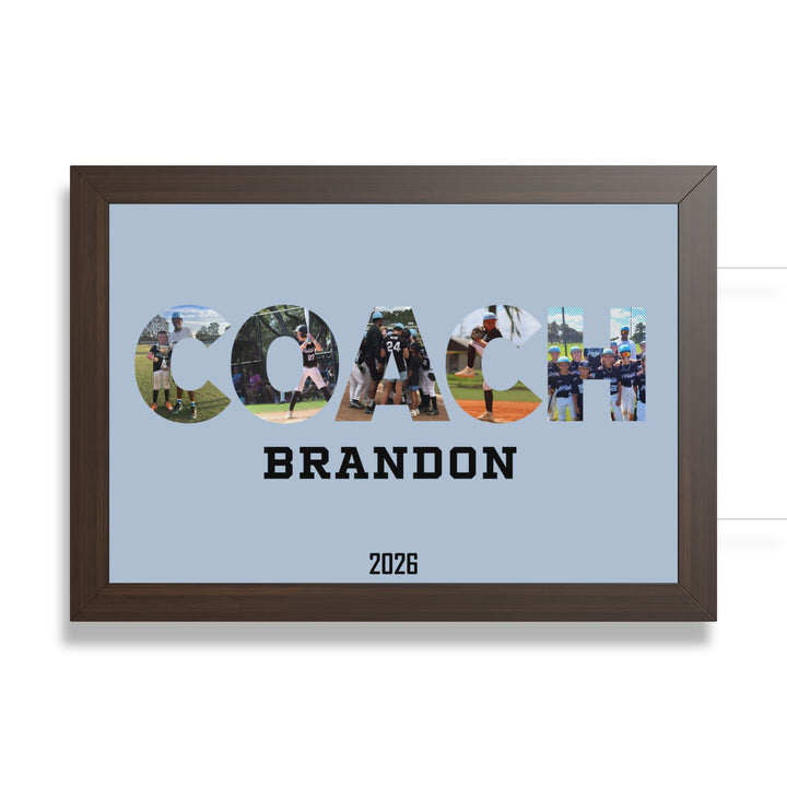 Coach Photo Letter Custom Framed Art