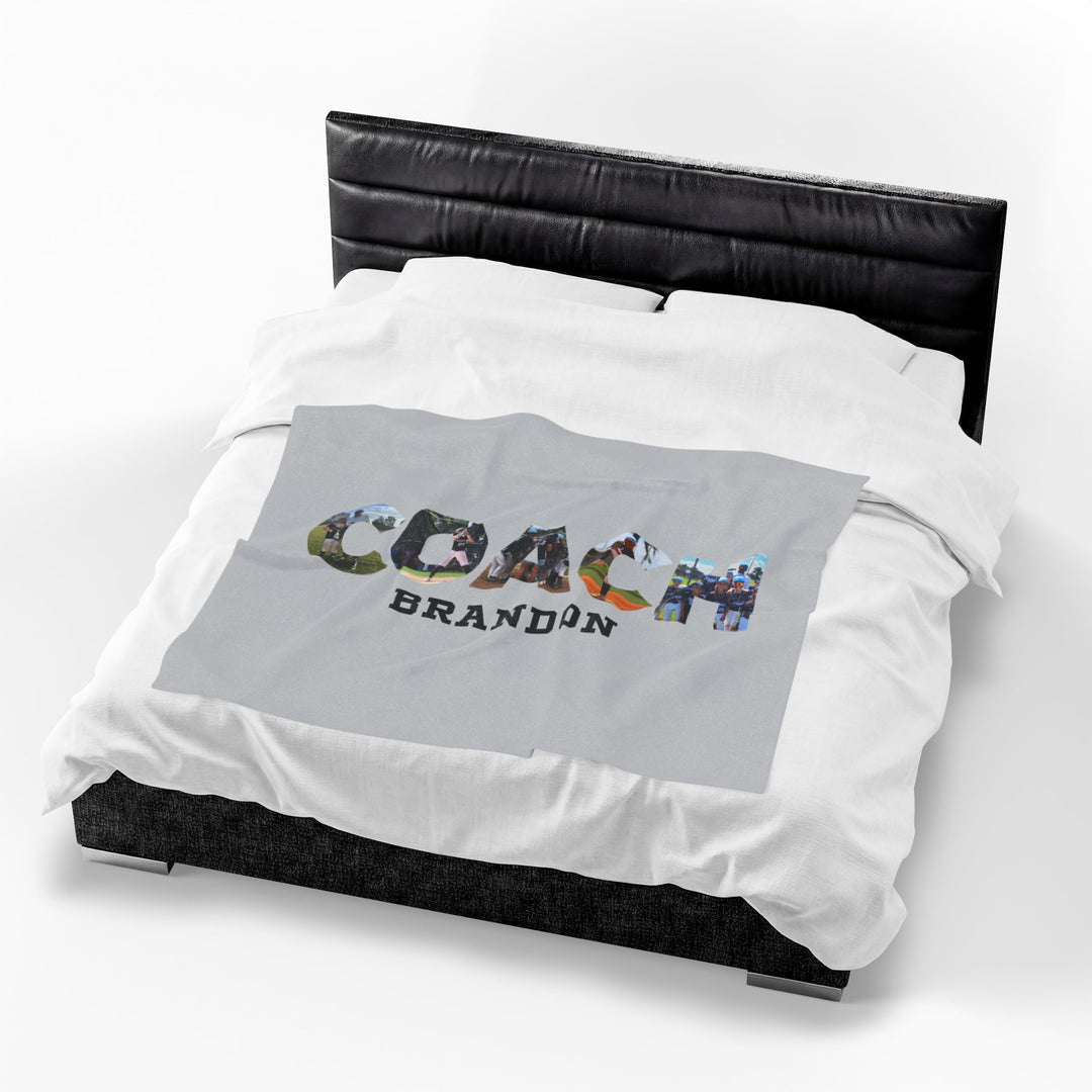 Coach Photo Letter Velveteen Plush Blanket