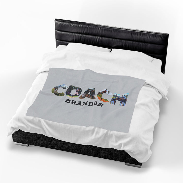 Coach Photo Letter Velveteen Plush Blanket