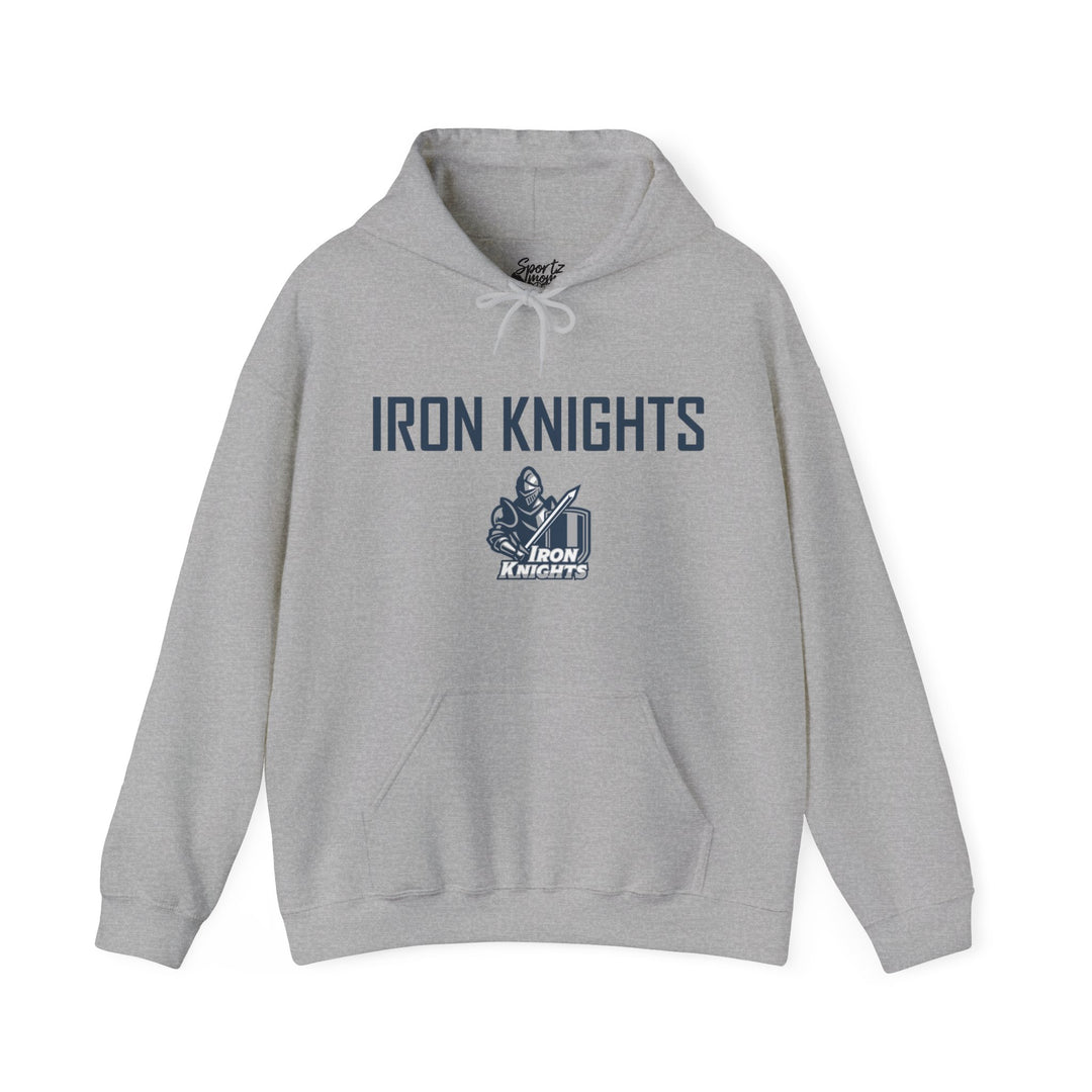Iron Knights Adult Unisex Hooded Sweatshirt w/Knight Design, Name &amp; Number on back