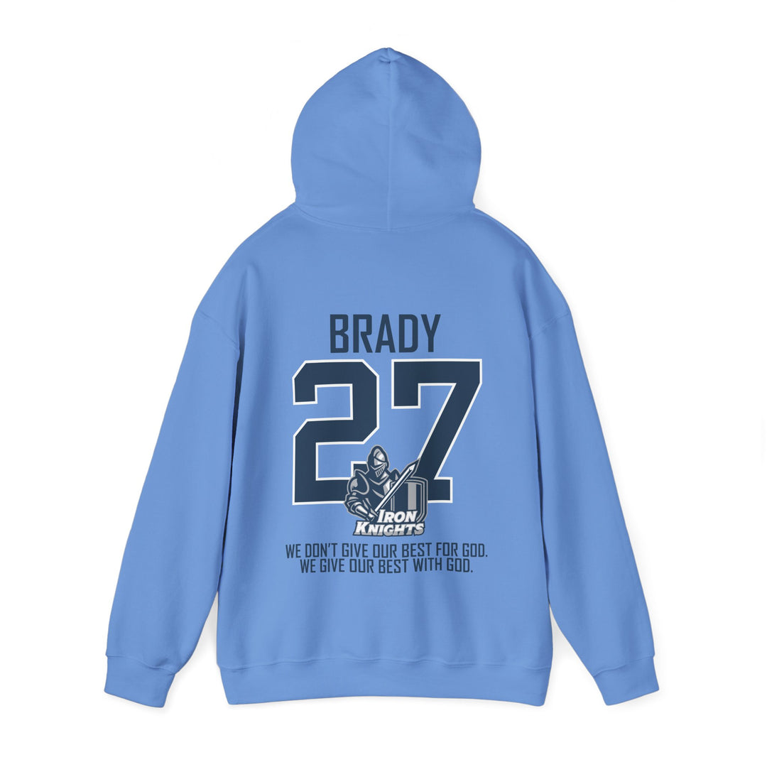 Iron Knights Adult Unisex Hooded Sweatshirt w/Knight Design, Name &amp; Number on back