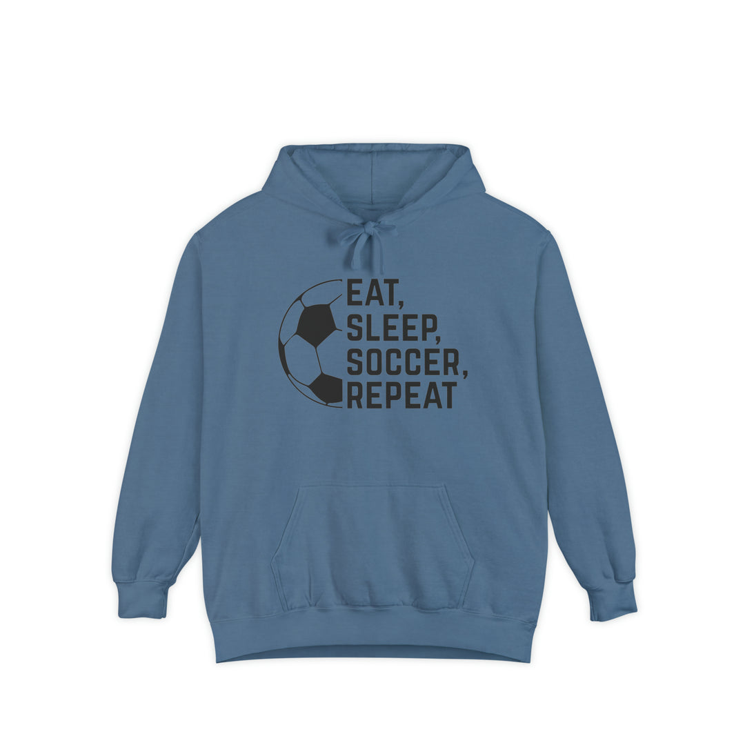 Eat Sleep Soccer Repeat Unisex Adult Premium Hooded Sweatshirt