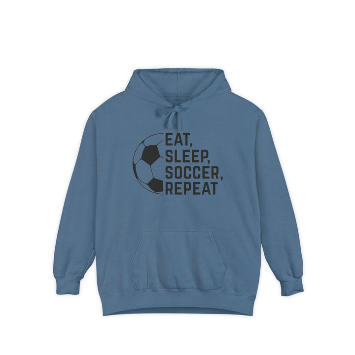 Eat Sleep Soccer Repeat Unisex Adult Premium Hooded Sweatshirt