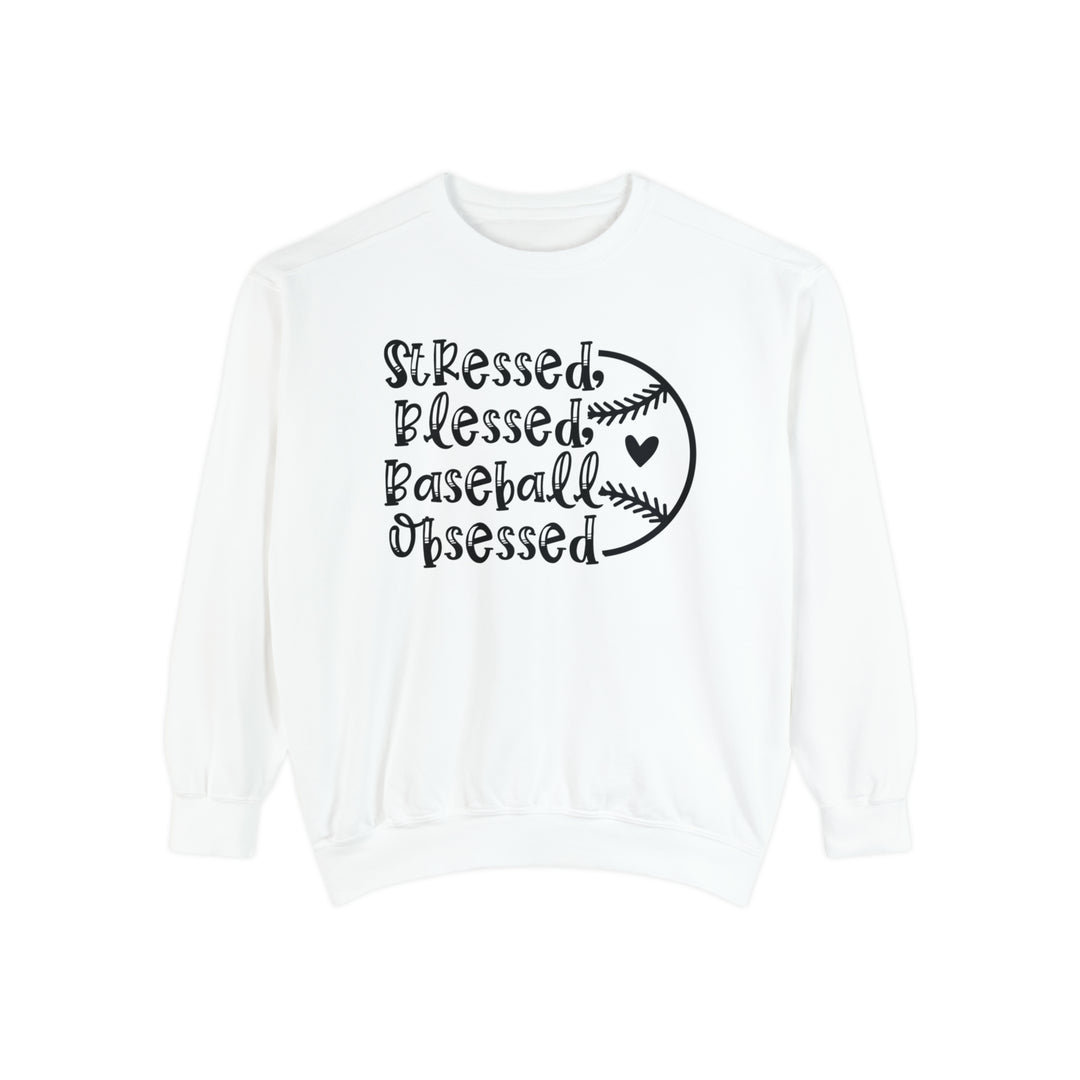 Stressed Blessed Baseball Obsessed Unisex Adult Premium Crewneck Sweatshirt