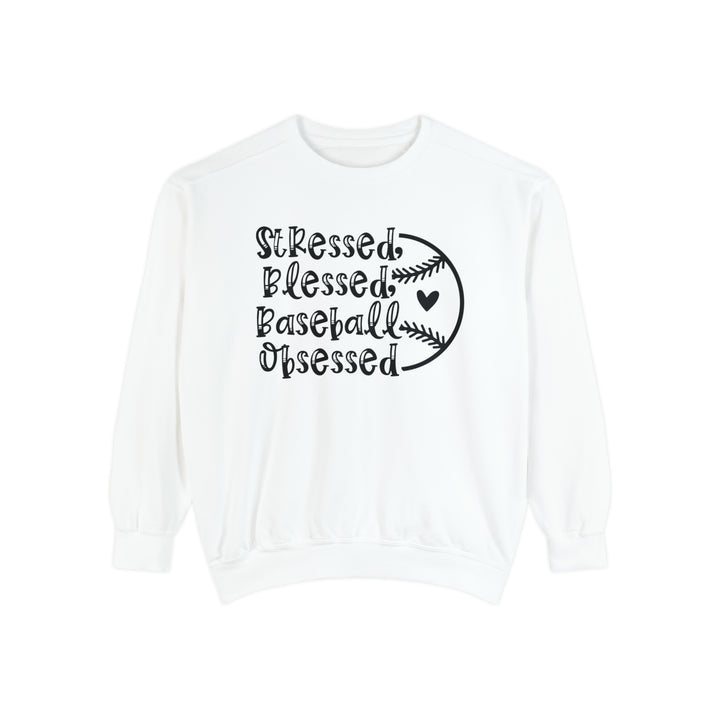 Stressed Blessed Baseball Obsessed Unisex Adult Premium Crewneck Sweatshirt