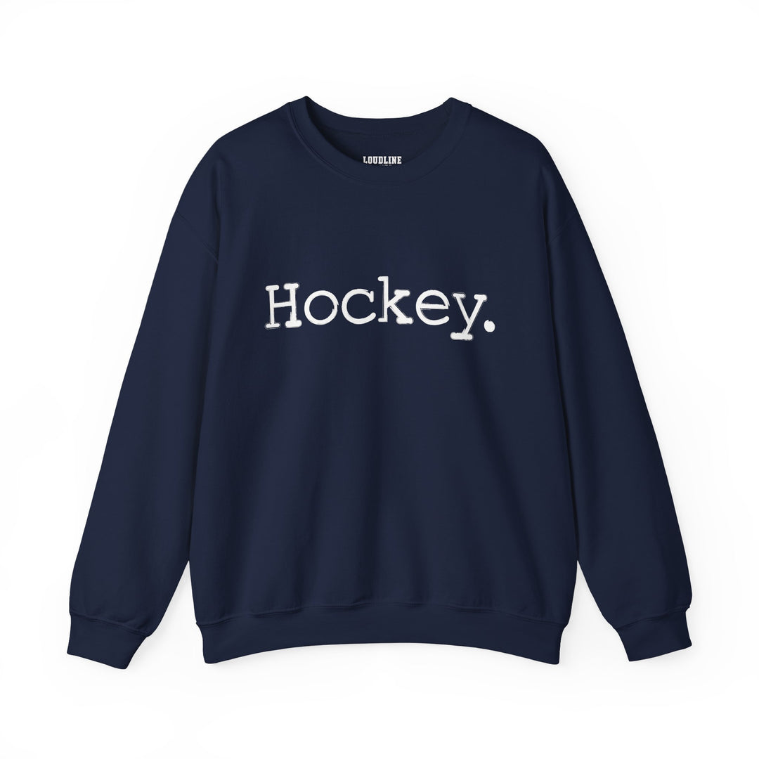 Typewriter Design Hockey Unisex Adult Crewneck Sweatshirt