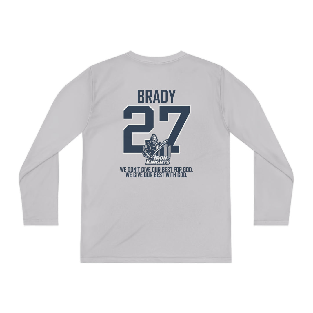 Iron Knights Youth Long Sleeve Competitor Moisture Wicking Tee W/Knight Design, Name &amp; Number