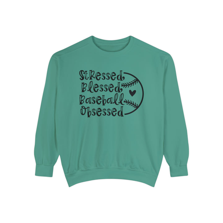 Stressed Blessed Baseball Obsessed Unisex Adult Premium Crewneck Sweatshirt