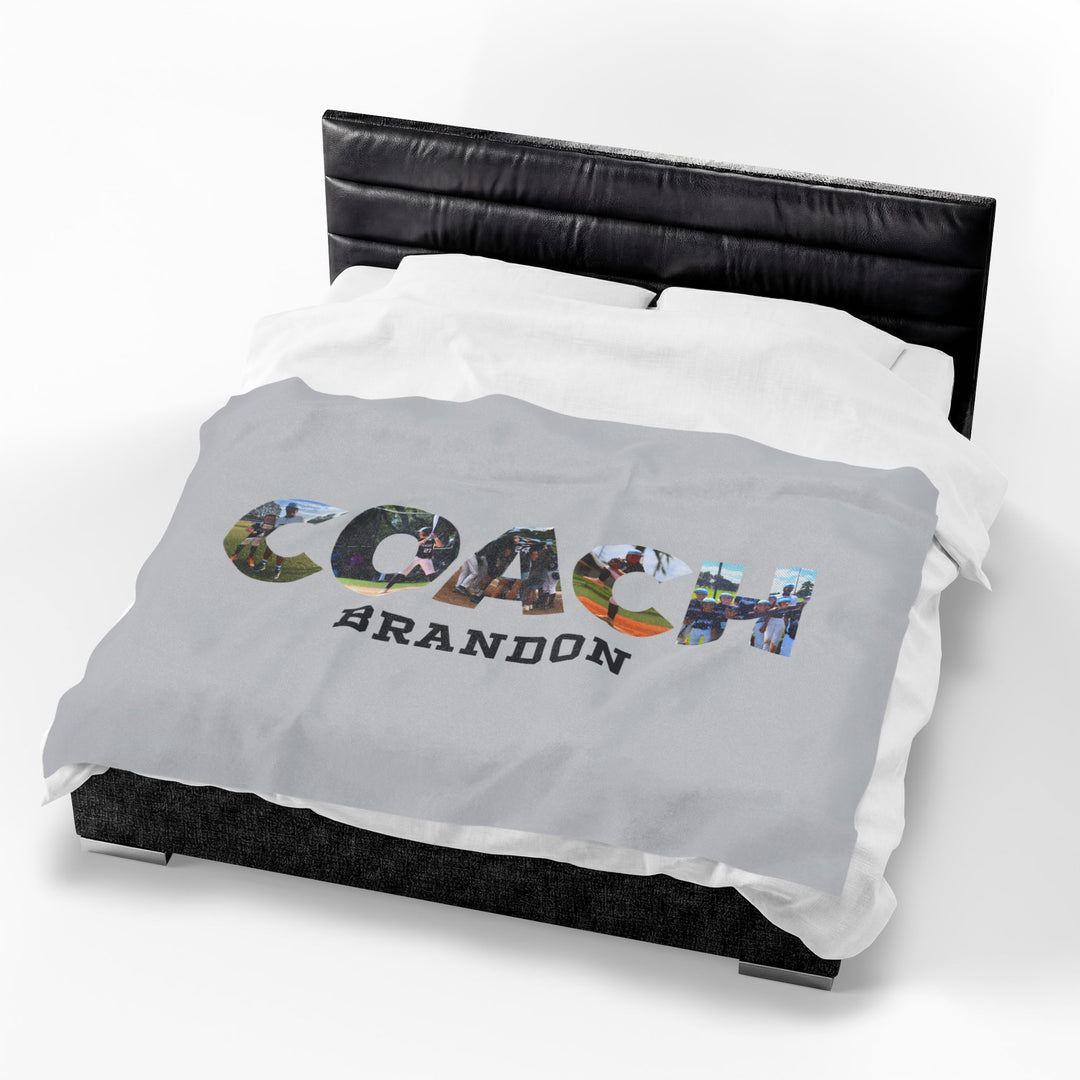 Coach Photo Letter Velveteen Plush Blanket