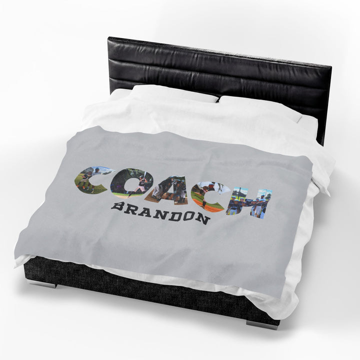 Coach Photo Letter Velveteen Plush Blanket