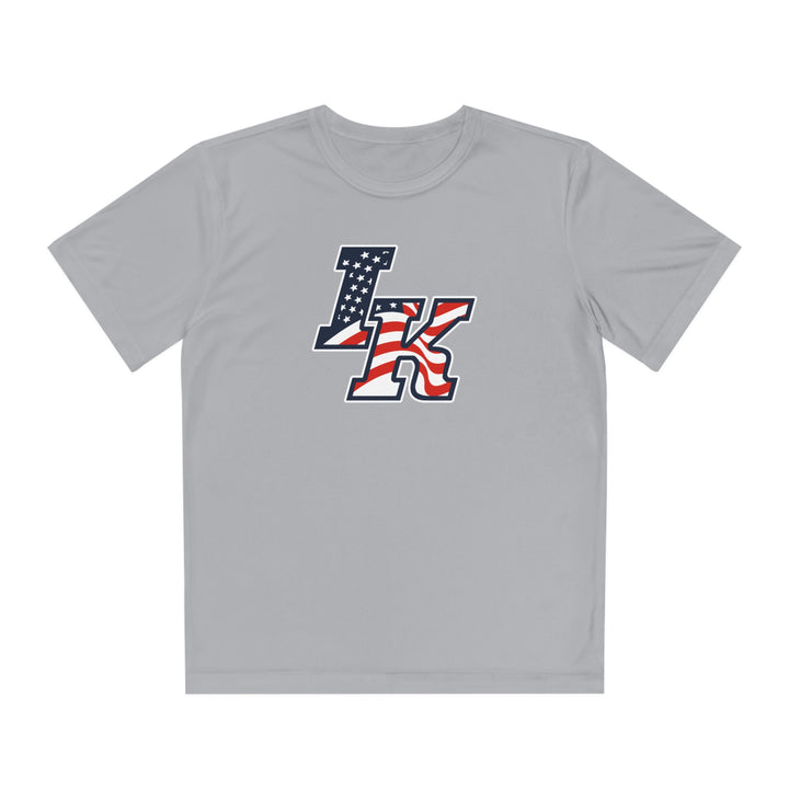 Iron Knights Youth Short Sleeve Competitor Moisture Wicking Tee w/Flag Logo and Name &amp; Number on back