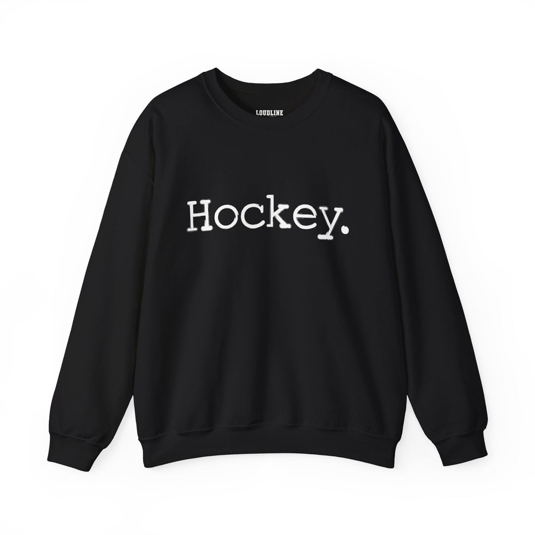 Typewriter Design Hockey Unisex Adult Crewneck Sweatshirt