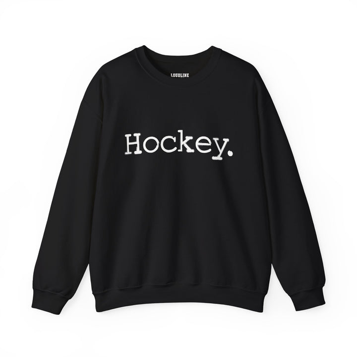 Typewriter Design Hockey Unisex Adult Crewneck Sweatshirt