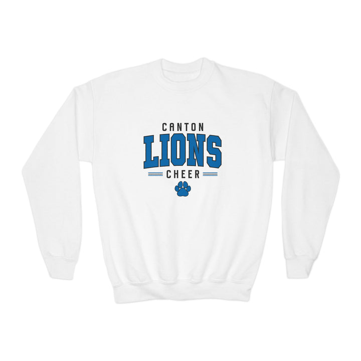 Canton Lions Youth Football &amp; Cheer Unisex Youth Crewneck Sweatshirt - Cheer Design