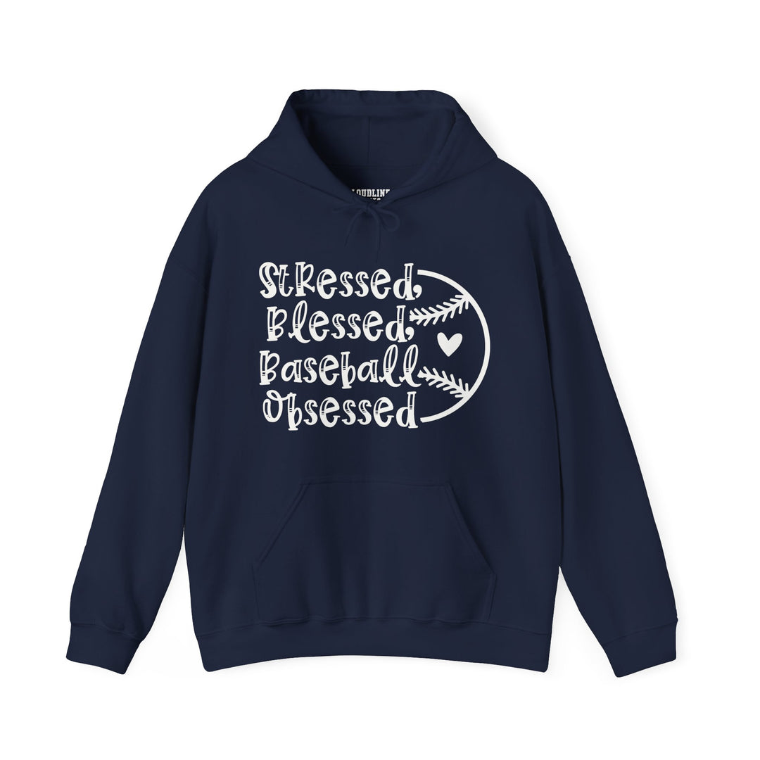 Stressed Blessed Baseball Obsessed Unisex Adult Hooded Sweatshirt