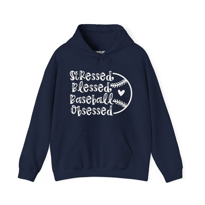 Stressed Blessed Baseball Obsessed Unisex Adult Hooded Sweatshirt