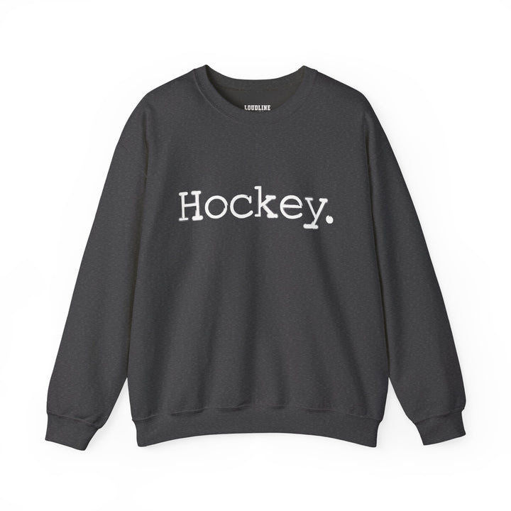 Typewriter Design Hockey Unisex Adult Crewneck Sweatshirt
