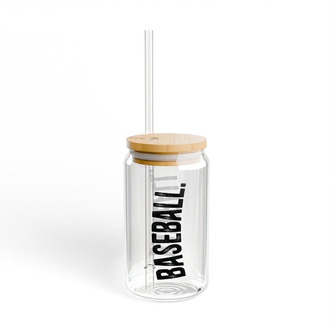 Baseball Rustic Design 16oz Sipper Glass