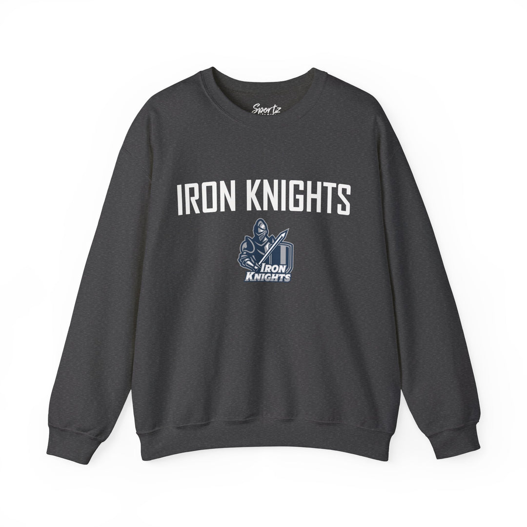 Iron Knights Adult Unisex Crewneck Sweatshirt w/Name, Number &amp; Bible Verse - All White or Blue Design
