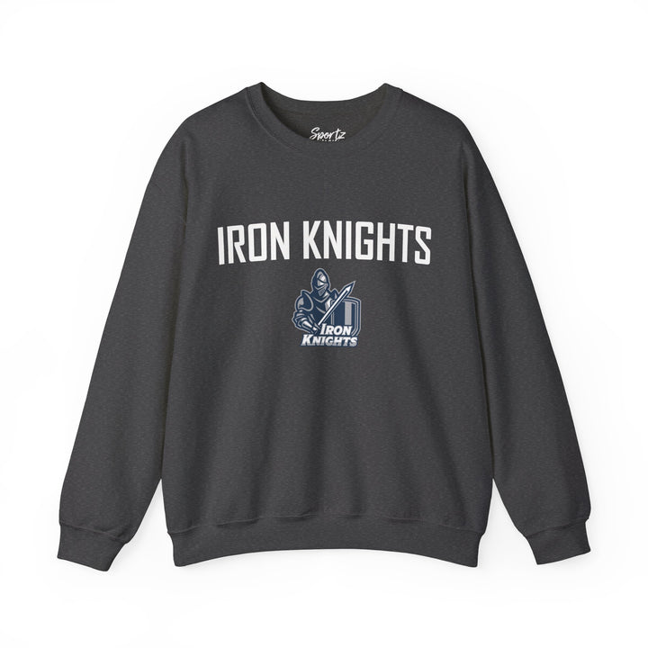 Iron Knights Adult Unisex Crewneck Sweatshirt w/Name, Number &amp; Bible Verse - All White or Blue Design