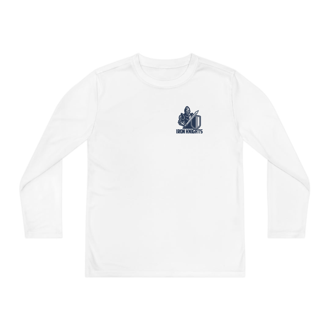 Iron Knights Youth Long Sleeve Competitor Moisture Wicking Tee W/Knight Design, Name &amp; Number